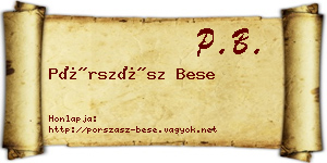 Pórszász Bese névjegykártya